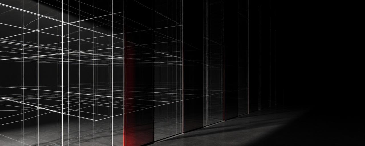Abstract geometrisch beeld dat databescherming en integriteit symboliseert